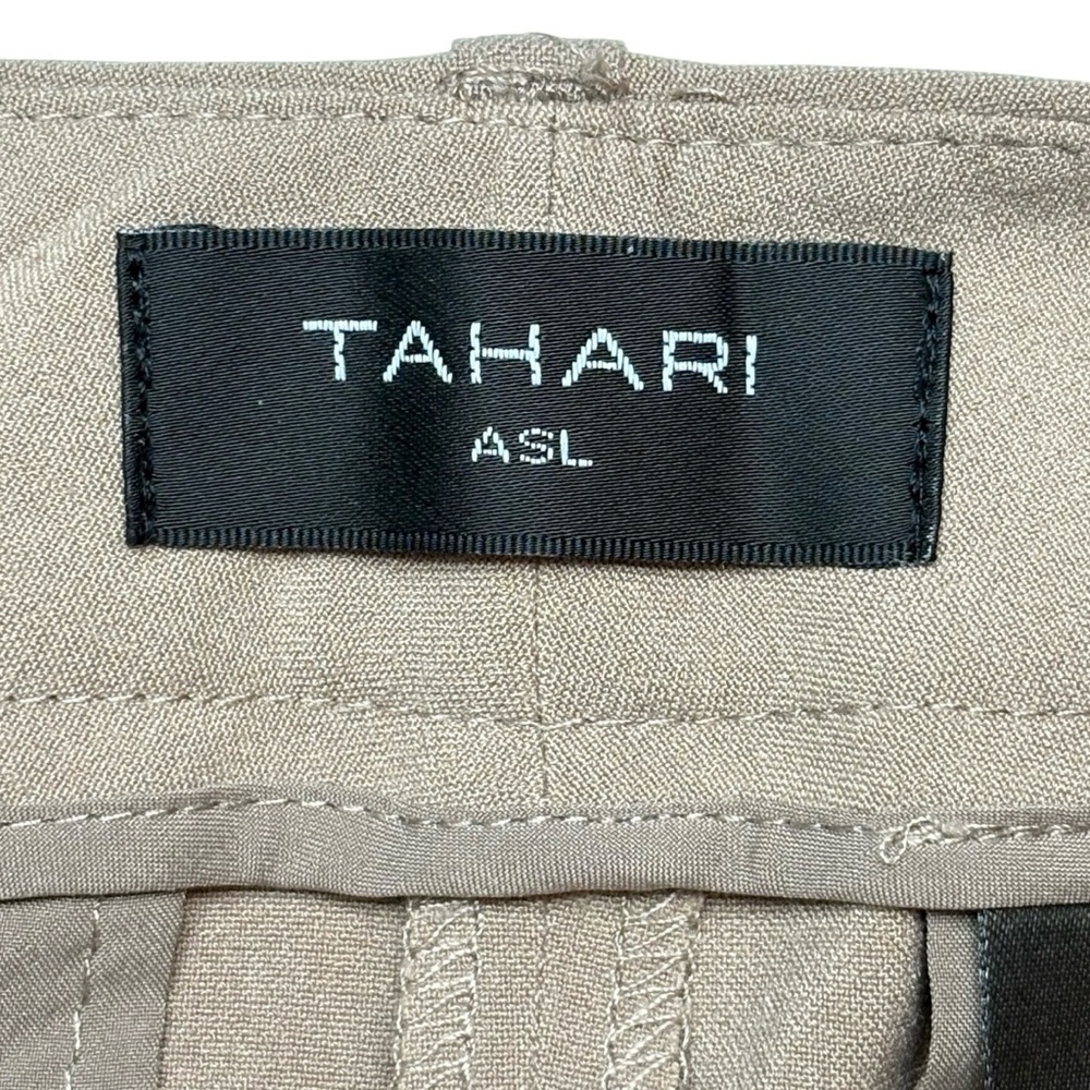 Tahari ASL Tailored Cargo Pants Size 2 Mid Rise Tan Utility Chic Business Casual - Picture 9 of 11